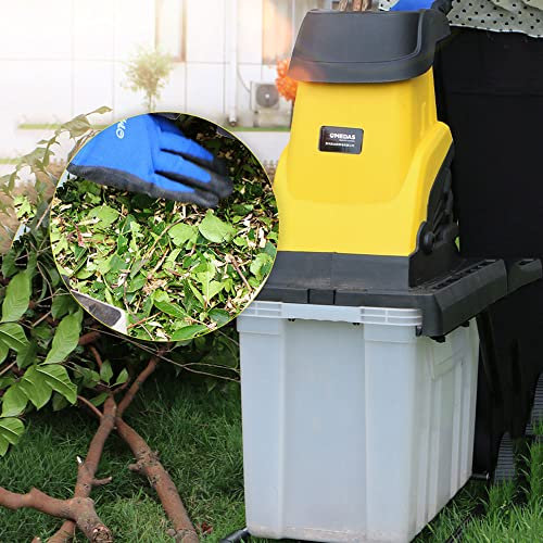 RNQZ Multifunctional Leaf Branch Shredder,Electric Wood Chipper/Shredder, Garden Tree Branches Chipper, with Wheels and 45L Crumb Collection Box,20m