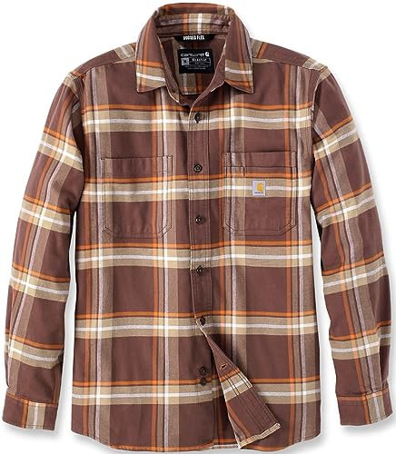 Carhartt Herren Langarmhemd Flannel L,S Plaid Shirt, Farbe:Chestnut, Größe:XL