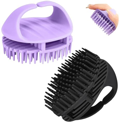 MIUPOO Kopfhaut Massagegerät,Shampoo Bürste,Silikon Borsten für Kopfmassage beim Duschen,Kopfhaut Massagebürste,Kopfhaut Peeling Bürste für Schuppen,2 Stück