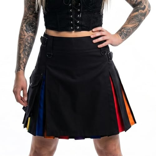 Kilts utilitaires hybrides pour femme - Kilts traditionnels écossais, Arc-en-ciel, 20