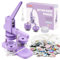 Alldeer Buttonmaschine 58mm/2.28Inch, Button Maschine Set with 100 sets Supplies, 1pcs Cutter, 1pcs Cut Board, Rotate Plate Button Maker, DIY Pin Maschine Buttonpresse