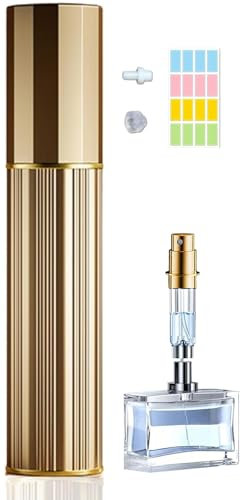 Travelofo 10ML Parfüm Abfüller, Parfümzerstäuber Nachfüllbar, Befülltechnik Ohne Trichter Leer Parfüm Zerstäuber Sprühflasche für Reise Handtasche Unterwegs (Gold)