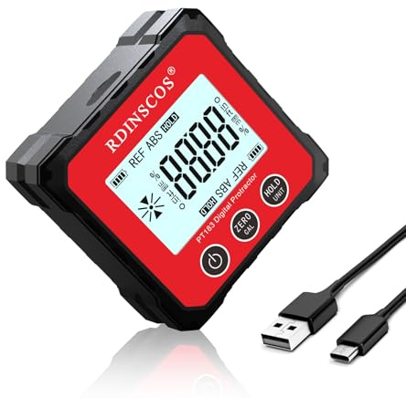Rapporteur d'angle numérique LCD, inclinomètre, niveau à bulle, pied magnétique, outil de mesure d'angle, mini boîte avec fonction de retournement d'écran pour charpentier, maison
