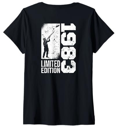 Damen Tontauben Jahrgang 1983 geboren Geburtstag Tontaubenschießen T-Shirt mit V-Ausschnitt