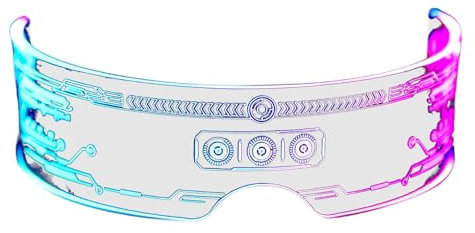 Gafas con luz LED, control colorido LED, 12 modos, tecnología luminosa, bar, discoteca, fiesta, ciencia ficción, gafas luminosas para adultos, bailes, fiestas locas, raves