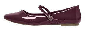 ONLY Damen Onlakira-3 Pu Mary Jane Ballerina, Burgundy, 38 EU