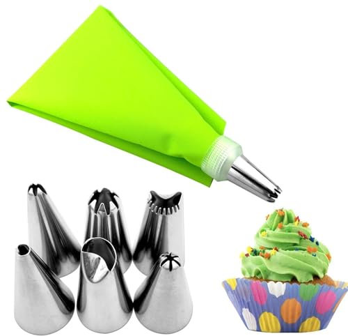 Tubazioni – Sacchetti per tubi per cupcake, sacchetti per tubi in pizzo | Cuocere riutilizzabili per cupcakes cake decorazione, utensili con accoppiatore, sacco per tubazioni e ugelli per glassa