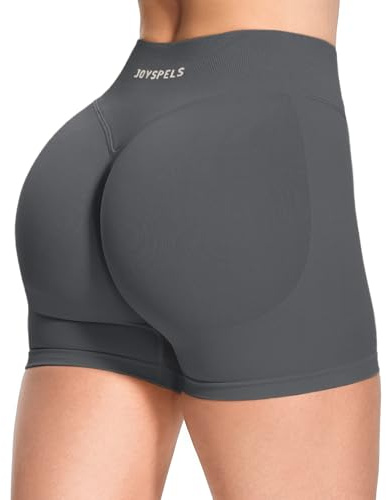 JOYSPELS Womens Seamless Scrunch Ruched Bums Gym Shorts Shadow Grey S