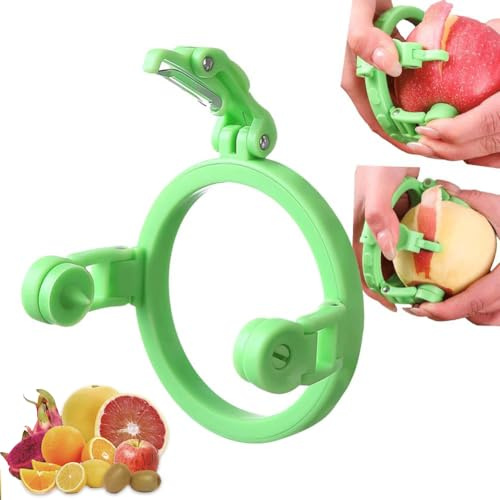 Apple Peeler & Kiwi Peeler - Upgraded Fruit Peeling Machine for Apples, Pears, Peaches, Safe Manual Rotating Peeler with Foldable Design (No Hurt Hands) (1)