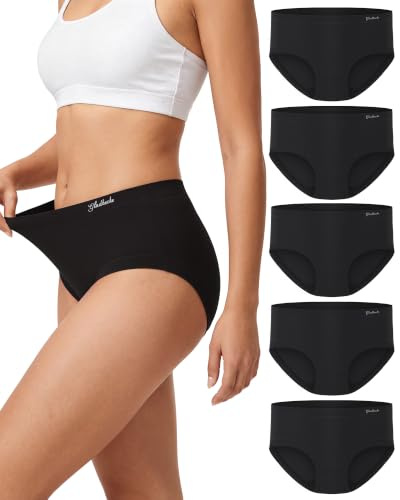Gladbecke Culotte Femme Bambou Doux - 94% Bambou & 6% Élasthanne, Noir, M