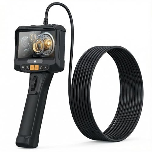 Garvee Industrial Endoscope, 2M Articulating Borescope with 1080P HD Screen, IP67 Waterproof Inspection Camera, 6 LED Lights, for Automotive, Plumbing, HVAC, Mechanical Repair
