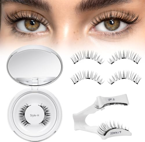 Higu clace Pestañas Magnéticas Sin Delineador De Ojos, Juego De Pestañas Magnéticas De Aspecto Natural Fuertes Con Aplicador, No Requiere Pegamento, Reutilizables