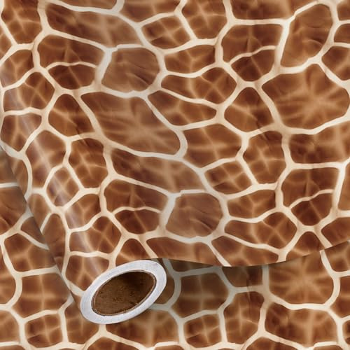 RUSPEPA Mini Safari giraff presentpapper, 43,2 cm x 5 m, realistisk giraff, perfekt för barns födelsedagar, djurparksfester, gåvor med vilda djur