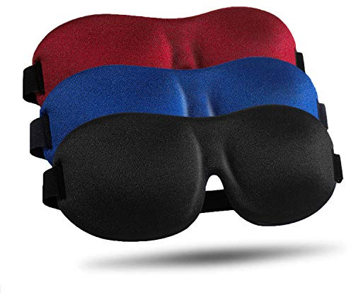 LKY DIGITAL Sleep Mask for Side Sleeper 3 Pack, Blackout 3D Eye Mask for Sleeping, Night Blindfold for Men Women
