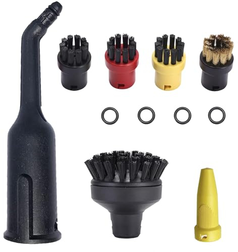 NIYATA Sätze für Kärcher Dampfreiniger Zubehör,Ersatzteile für Kärcher SC1 SC2 SC3 SC4 SC5,Dampfreiniger Ersatzteile 3 Rundbürste,1 Kupfer-Rundbürste,1 Rundbürste Gross,1 Düsen,1 Erweiterte Düse