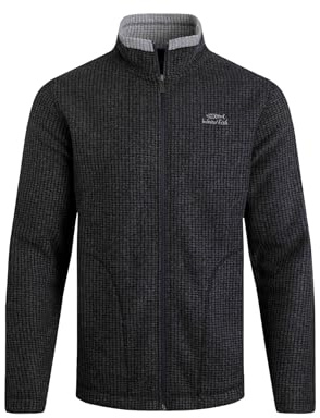 Weird Fish Shires Full Zip Grid Fleece Washed Black Size L. (Jumper/Sweater/Fleece)