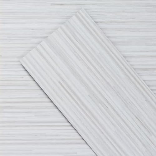 GreenFullHouse Piastrelle autoadesive per pavimenti in vinile, 2,51 m², in bambù bianco, 2,0 mm