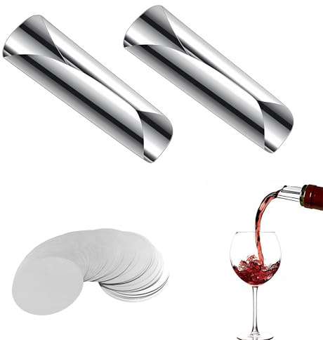Joysuelly 50 Piezas Vertedor Vino Antigoteo, Stop Gote Vino Reutilizable Disco de Vertedor Botellas de Vino Láminas Antigoteo Vino Discos Esencial para Restaurantes Hoteles Bares Clubes Plata
