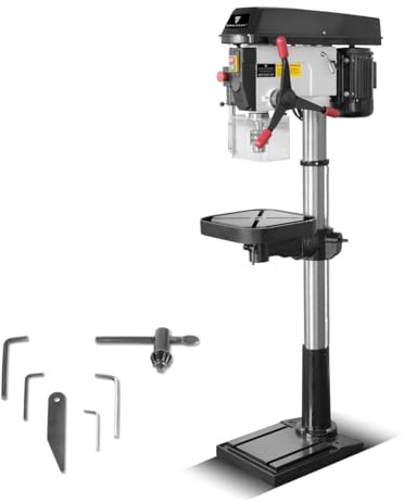 STAHLWERK BD-1500 ST Perceuse à colonne, Perceuse à colonne puissante 1500 watts pour le bricolage et la construction métallique | Diamètre de perçage Ø 20 mm, 150-2.450 tr/min, Table de perçage