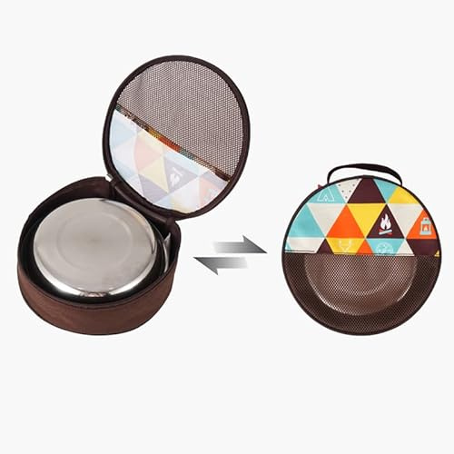Phefop Stainless Steel Plate Set, Durable Camping Dishware, Stackable Portable Bowls and Plates, Ideal for Outdoor Activities and Family Gatherings