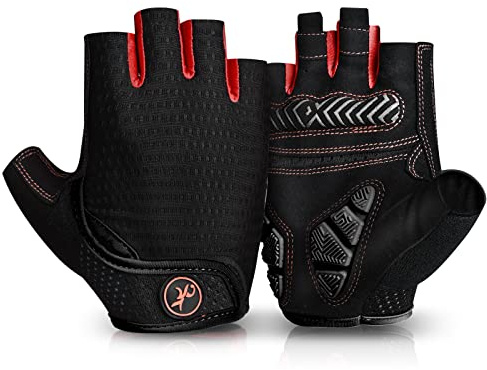 MOREOK Cycling Gloves Bike Gloves for Men/Women-[5MM Gel Pad] Half Finger Bicycle Biking Gloves for Cycling/Weight Lifting/Gym/Motorcycle/Outdoor Sports-098 Balck-L
