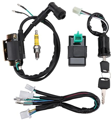 WOOSTAR Cableado CDI Bobinas de Encendido Interruptor con Llave Kit Reemplazo para 50cc 70cc 90cc 110cc 125cc ATV Quad Dirt Pit Bike Buggy Go Kart
