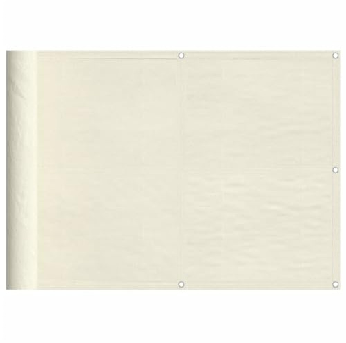 vidaXL Balkon Sichtschutz, Balkonbespannung mit Ösen Seil, Wasserfeste Balkonabdeckung, Balkonverkleidung für Balkon Terrasse, 75x800cm Creme 100% Polyester-Oxford