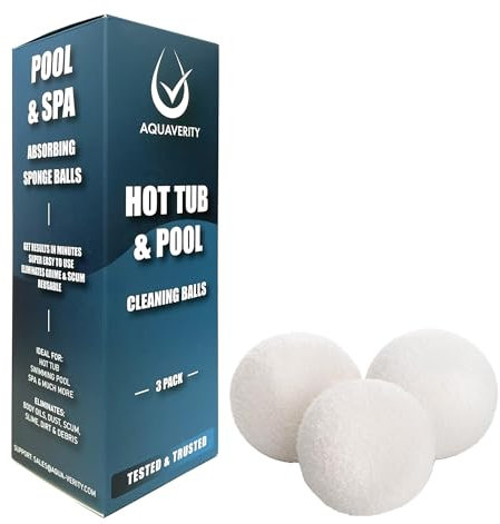 Hot Tub Cleaner Balls - Effective Floating Sponge Spa Scum Absorbers for Hot Tubs and Pools - Easy-to-Use, Reusable, Eco-Friendly Spa and Hot Tub Accessories