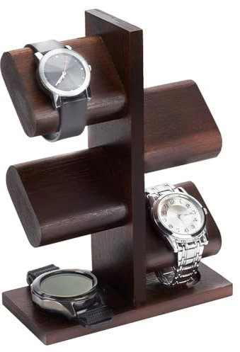 PH PandaHall Watch Stand, Wooden Watch Holder Bracelets Holder Watches Display Tower Multiple Watches Organizer Racks for Men Women Father's Day Gift Bangles Jewellery Storage Showcase