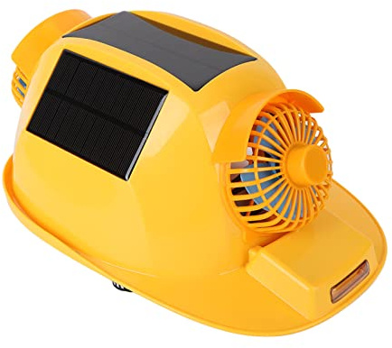 KIMISS Casco de seguridad con doble ventilador y luz solar para construcción, mejoras para el hogar, protección ligera y transpirable, diseño ergonómico, equipo de protección la l