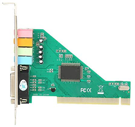 Scheda Chip CMI HT8738, Scheda Surround PCI a 4.1, SNR 120 DB con Effetti Sonori 3D, Compatibile con DirectSound 3D e A3D, Supporta SPDIF 24 Bit, Ingresso Uscita OPT