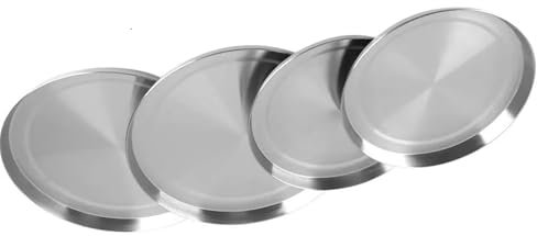 4 Pcs Stainless Steel Hob Cover Stove Plate Set Electric Cooker Ring LID Burner Protector Kitchen Home Tools & Accessories Restaurants Silver
