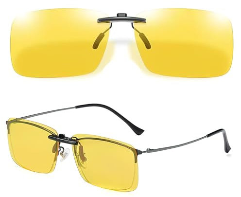 eModwey Gafas Conducir Noche Polarizadas Para Hombres Y Mujeres y Mujeres, Compatible con Gafas Graduadas, Reduce Deslumbramiento de Faros, Visión HD, Protección UV, Ligero y Cómodo