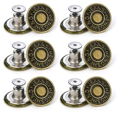 20mm Replacement Jean Tack Buttons No Sew Metal Buttonss for Denims, Jeans, Jackets,12 Sets (Bronze),Leather Buttonss, Metal Buttons