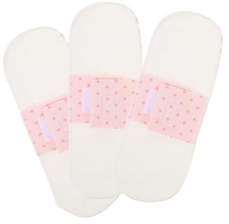 HAMPPLIES Compresas De Tela Lavables 3 Unidades 21 Cm Algodón Transpirable y Absorbente Para Periodo Femenino Reutilizables Cómodas Para Mujeres y Embarazadas