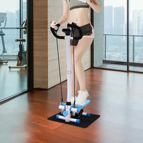 Mini stepper per la casa con fasce di resistenza e manubrio, sistema di azionamento idraulico, altezza di allenamento regolabile, stepper oscillante per un efficace allenamento di gambe, braccia e