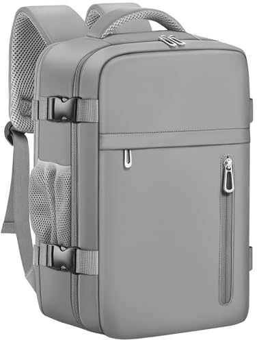 OTAHGK Zaino da Viaggio 40 × 30 × 20 per Ryanair, Bagaglio a Mano Sotto il Sedile Aereo Borsa da Cabina Voli Zaini Casual Valigia Ufficio Scolastico Lavoro Borse Adatto a Laptop da 14 pollici-Grigio