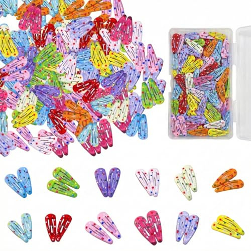 JYXNU 80 Piezas Pinzas Pelo Niña, 3CM Lindos Lunares Horquillas Infantiles, Clips de Pelo de Metal, Horquillas Pelo, Pernos de Pelo, Pinza para el Cabello, Accesorios Cabello para Niña Bebe