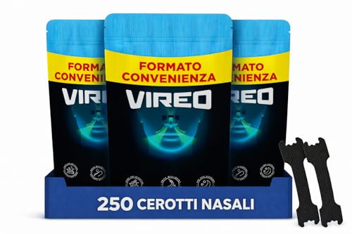 Vireo® Cerotti Nasali Neri 250 pezzi, Strisce Nasali, Cerotti Naso Forma Tradizionale, Alta Tenuta, Qualità Premium, Sonno e Uso Quotidiano