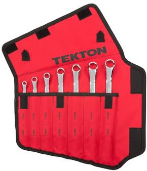 TEKTON 45-Degree Offset Box End Wrench Set, 7-Piece (6-19 mm) - Pouch | WBE24507