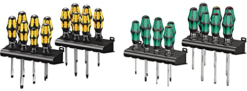 Wera Big Pack 900 Schraubendreher Set Kraftform - Schraubmeißel und Rack, 13-teilig, 05133285001 & Kraftform Big Pack 300, Schraubendreher Set 14-teilig, 05105630001
