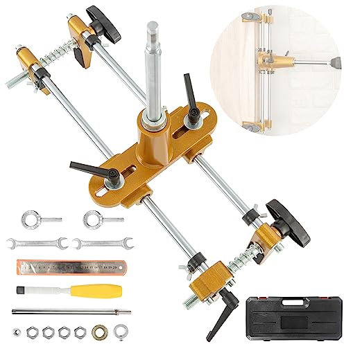 IRONWALLS Mortise Lock Jig, Door Lock Hole Opener Kit for Wooden Door with 3PCS Tungsten Steel Cutter Blade, Mortising Jig Tool Door Mortise Jig, Suitable for Angle Grinder & Electric Hand Drill