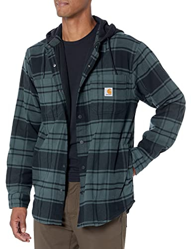 Carhartt Herren Übergangsjacke Flannel Fleece Lined Hooded, Farbe:elm, Größe: XXL