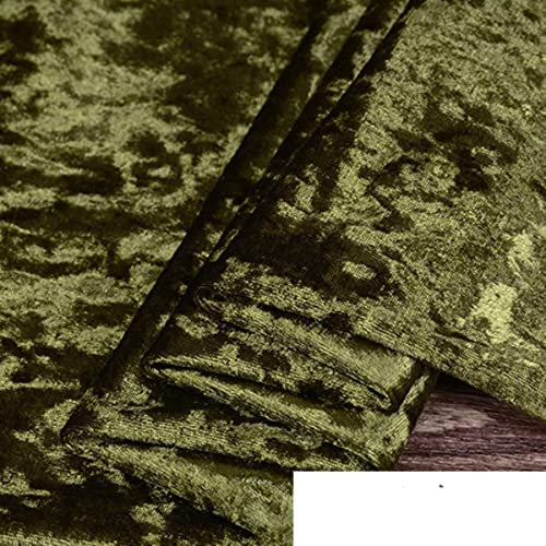 160 cm Breite Gold Diamant Samtstoff Diamant Glanz Stretch Flanell Sofa Kissen DIY Bodenbildung Hemd Kleidung Nähen Stoff-Armeegrün,160cmx150cm