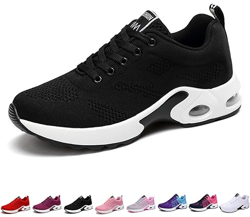 Orthowalk FüR Schmerzfreie FüßE, OrthopäDische Schuhe, Leichte Sportschuhe Damen (40, Black)
