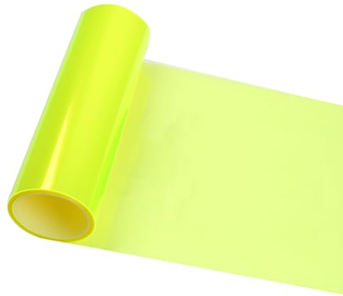 Tönungsfolie für Scheinwerfer 2 Meter lang und 30 cm Breit ideal für Nebelscheinwerfer Blinker Rücklichter oder als Sonnenblendstreifen (Neon Gelb)