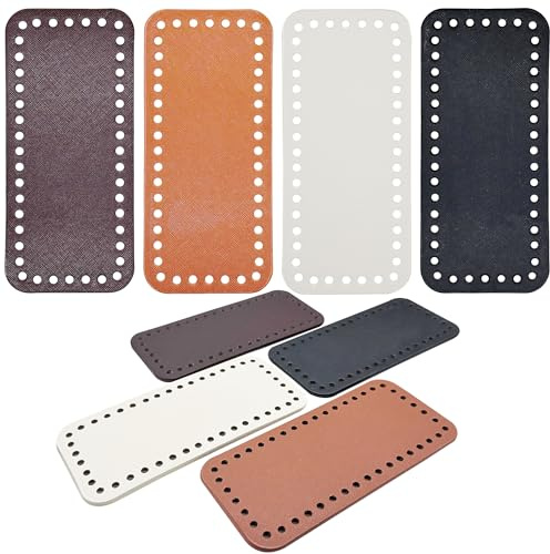 JMZLLRX 4 Piezas da Fondos para Bolsos de Ganchillo de Cuero, Cojín de Parte Inferior de Bolso, Cojín Inferior Almohadilla de Bolso para Accesorios Hechos a Mano Del Bolso DIY, Colores Clásicos