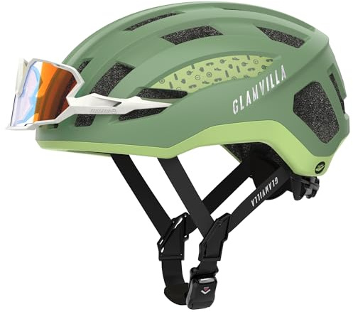 GLAMVILLA Leichter Helm Fahrrad Helm Multifunktionaler Sport Helm Männliche Weibliche Fahrrad Helm (DunkelGrün, M(54-57cm))