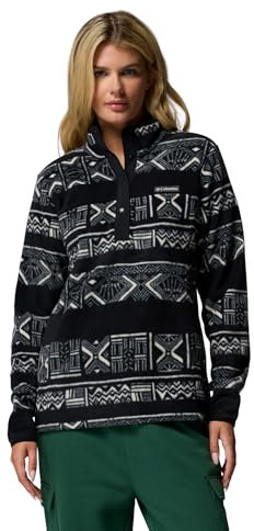 Columbia Benton Springs Printed 1/2 Snap Pullover, Außenschicht Polyfleece, kuscheliges Material, hoher Halsausschnitt, Druckknopfverschluss, Komfortbesatz - Damen