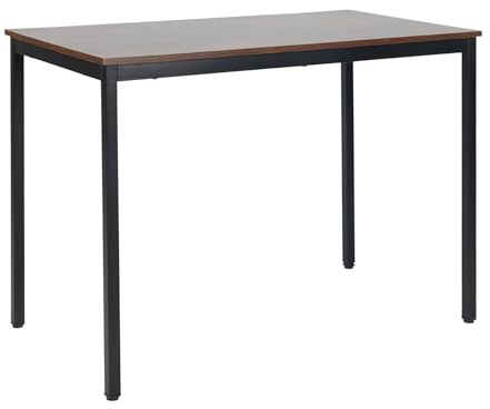 Relaxdays Esstisch, für 4 Personen, Küchentisch HBT: 76x110x60 cm, Esszimmer & Küche, Tisch, bis 80 kg, braun/schwarz